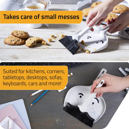 Moustache Dustpan and Brush Set