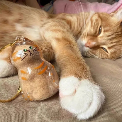 Cat Fur Memorial Keychain